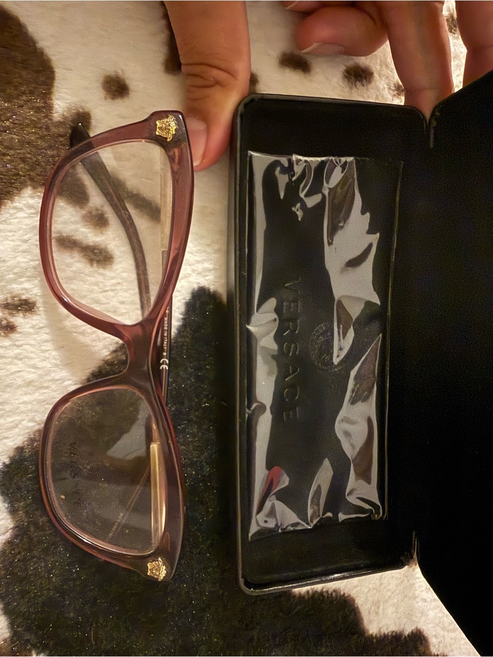 Versace women’s lavender Eyeglass Case with lavender Frame Glasses - Picture 3 of 9
